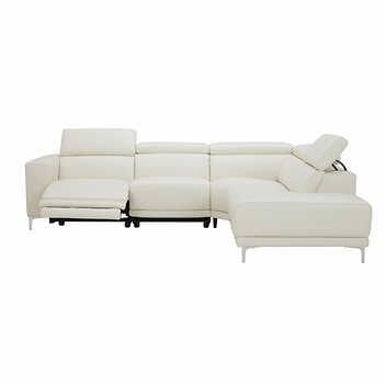 Angeline Leather Power Reclining Sectional