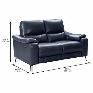 Indigo Bay Leather Power Reclining Loveseat with Power Headrests