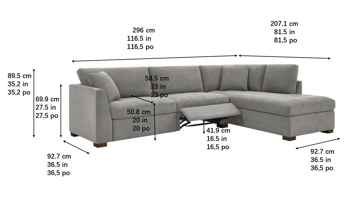 Thomasville Miles Fabric Sectional with Power Footrest