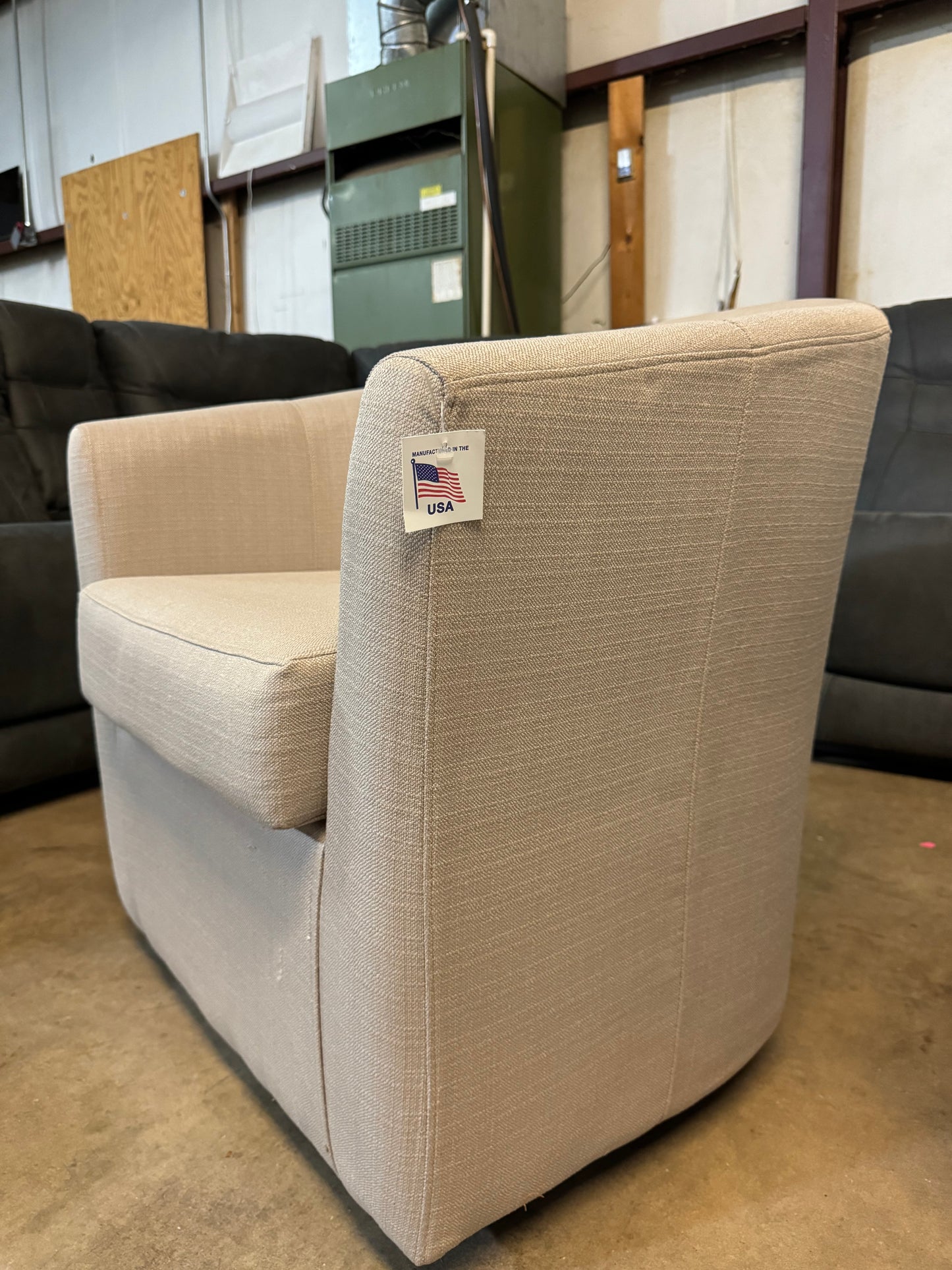 Hansell Upholstered Swivel Barrel Chair