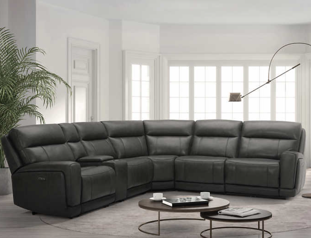 Lauretta 6-piece Leather Power Reclining Sectional