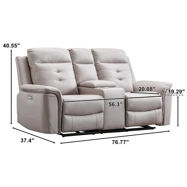 Alteo 76.7'' Wide Modern Loveseat with Arm Storage and USB