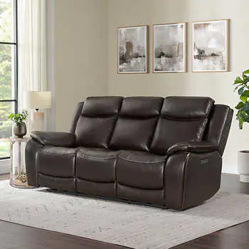 Harvey Leather Power Reclining Sofa with Power Headrests