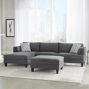 Ellery Fabric Sectional with Ottoman
