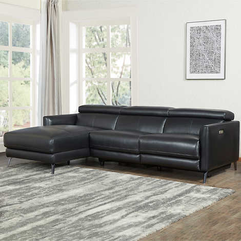 Hoffman Leather Power Reclining Sectional