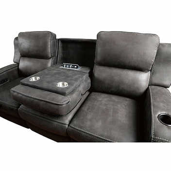 Matteus Fabric Power Reclining Sofa with Drop Down Table