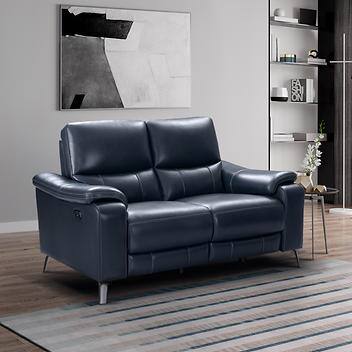 Indigo Bay Leather Power Reclining Loveseat with Power Headrests