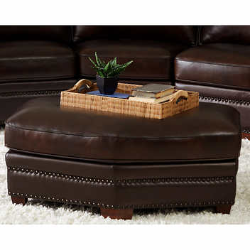 Sedgefield Leather Sectional with Ottoman