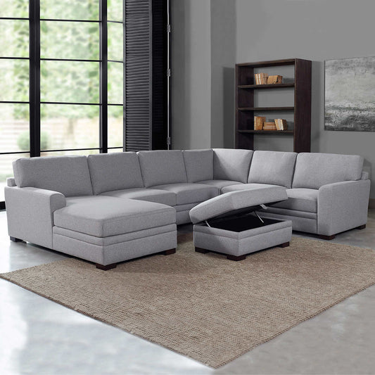 Thomasville Langdon Fabric Sectional with Storage Ottoman (floor model)